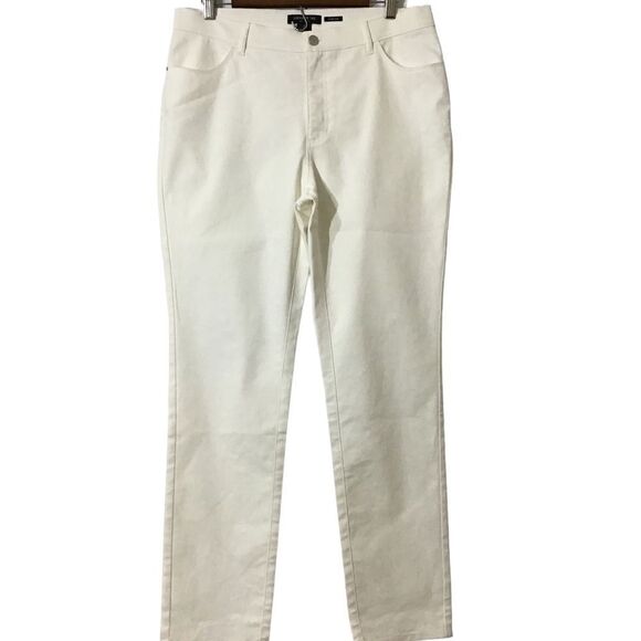 Lafayette 148 New York White Thompson Jeans Size 12 - Picture 3 of 14